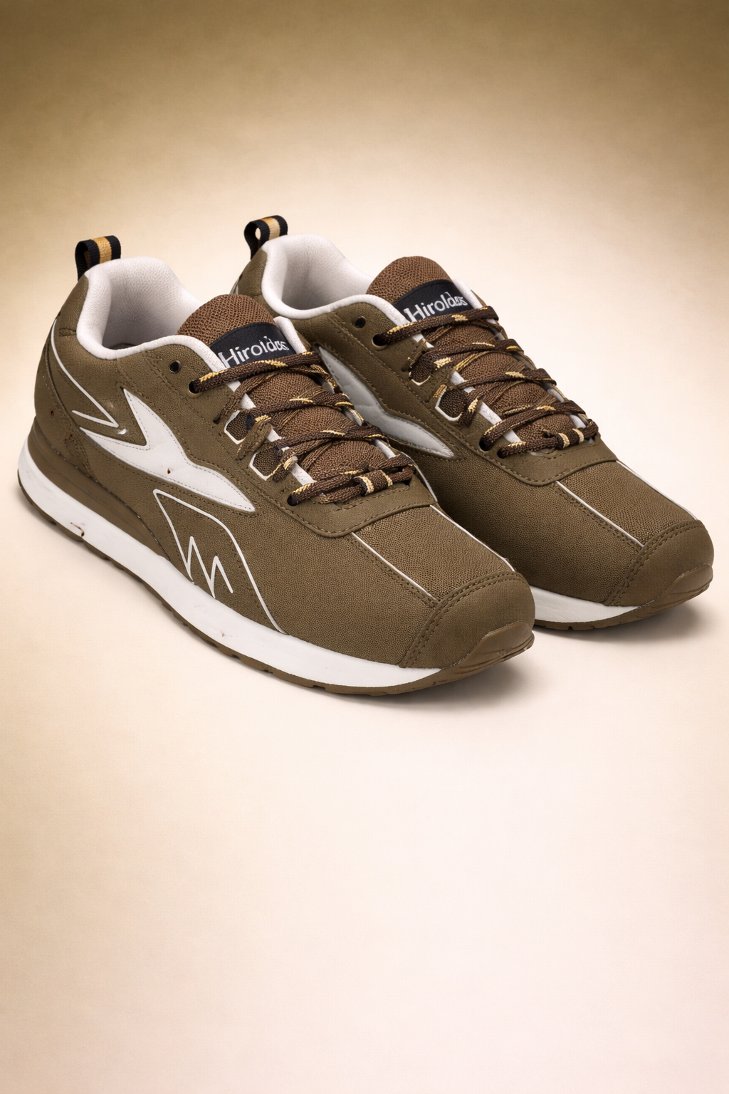 Multi Sport Shock Absorbing Walking  Running Fitness Athletic Training Gym Fashion Sneaker Shoes - Chickoo/White