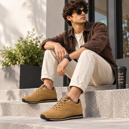 Multisport Leather Sport Shoes for Men's - Camel