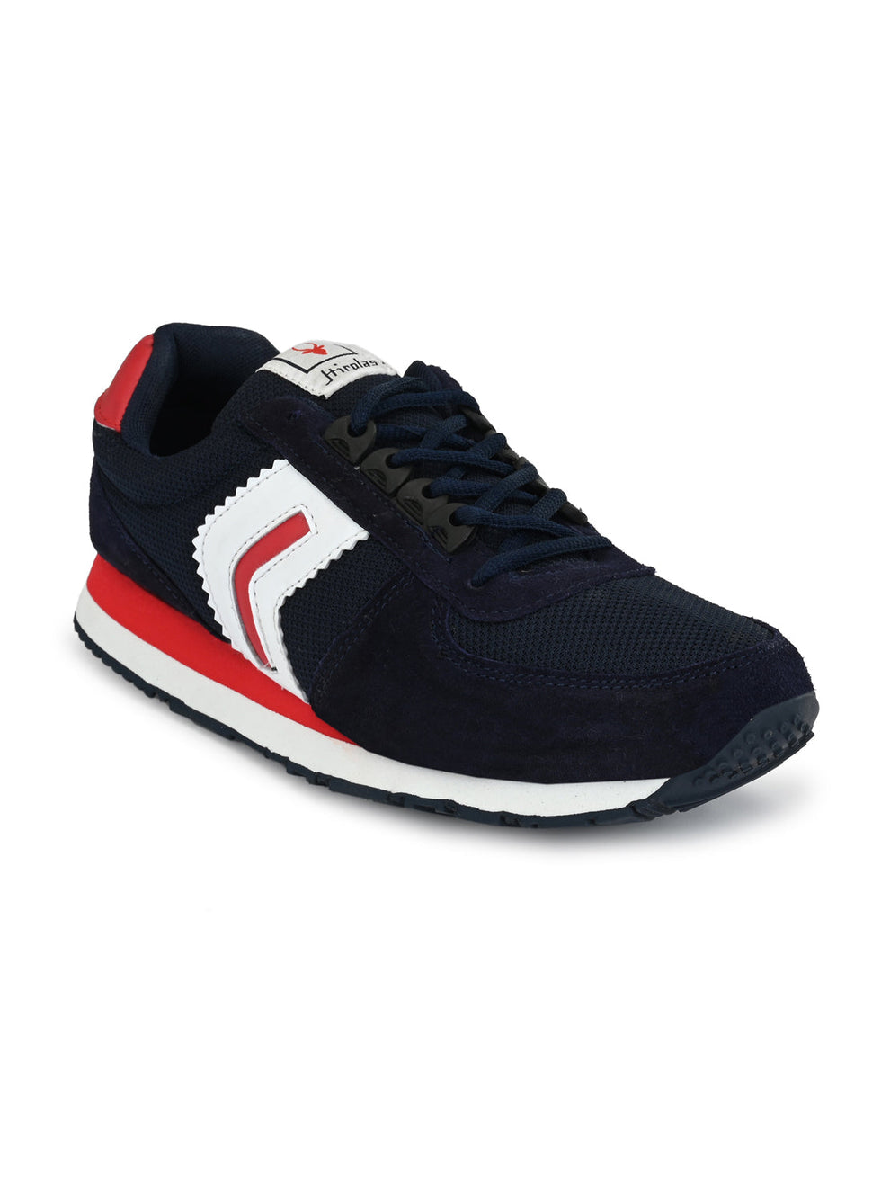 Men's Blue/Red Multisports Suede Leather Lace Up Sneaker Sport Shoes (HRL1967BLR)