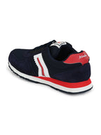 Men's Blue/Red Multisports Suede Leather Lace Up Sneaker Sport Shoes (HRL1967BLR)