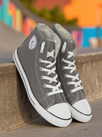 Vulcanised Skateboard Sneakers Shoes for Men - Grey (HRL2077GRY)