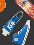 Men's Sky Blue Canvas Vulcansied Skateboard Lace Up Ankle Length Sneaker Shoes (HRL2077SBU)