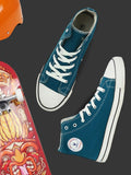 Men's Sea Green Canvas Vulcansied Skateboard Lace Up Ankle Length Sneaker Shoes (HRL2077SGN)