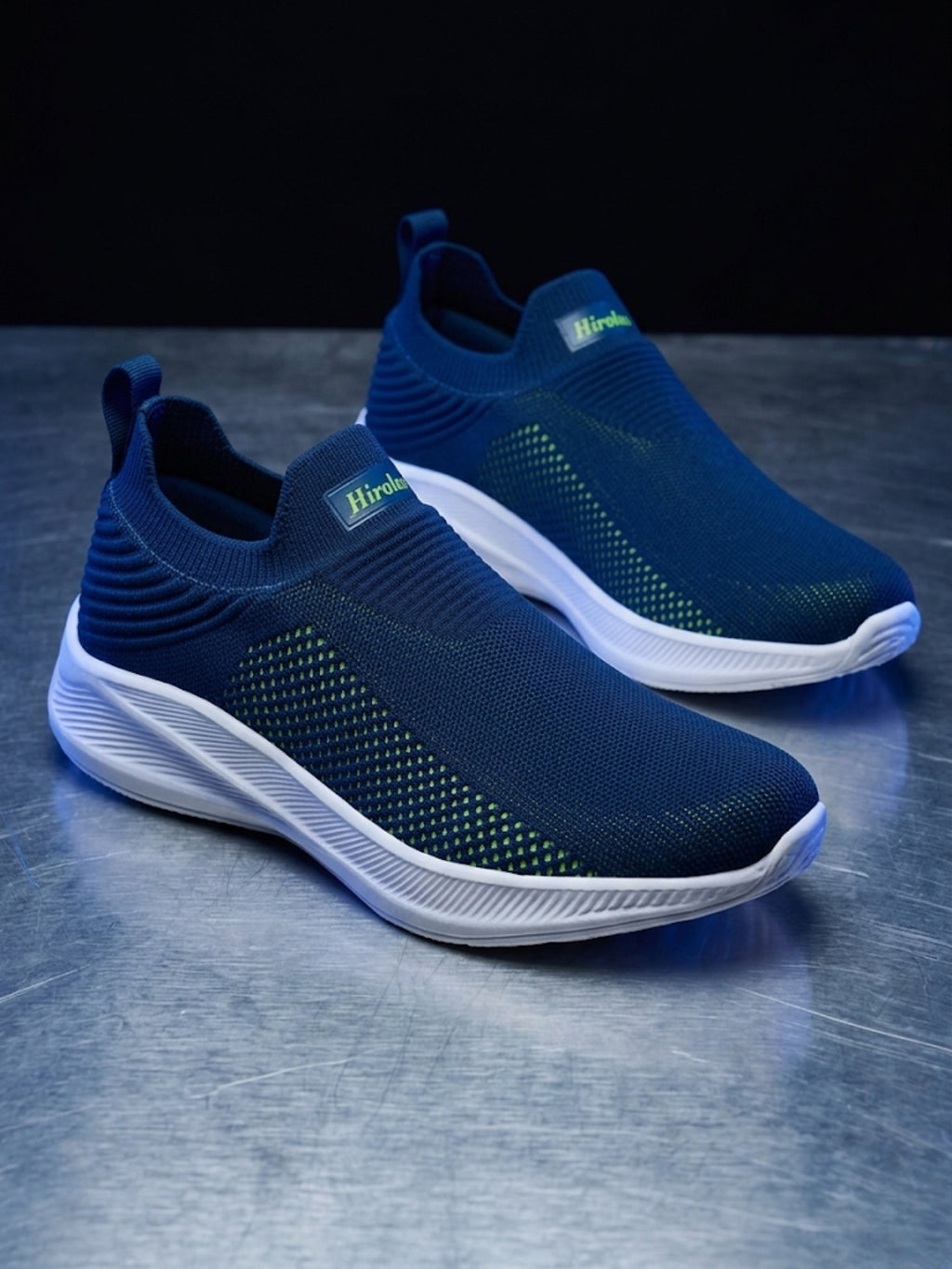 GlideFit Sports Running Shoes.- Blue/Green (HRL2080BUG)
