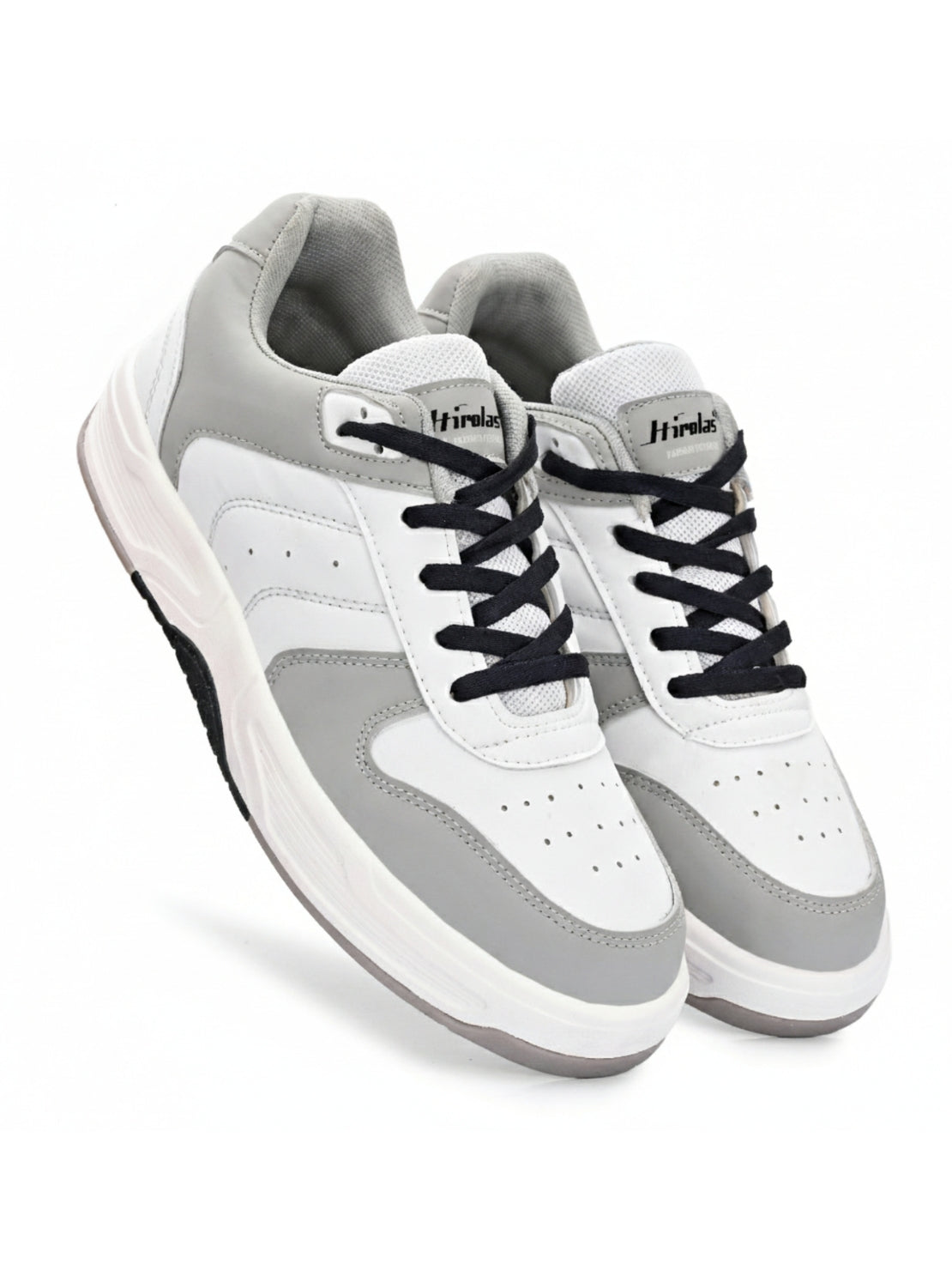 Men Comfort Sneakers - White/Grey (HRL2084GRY)