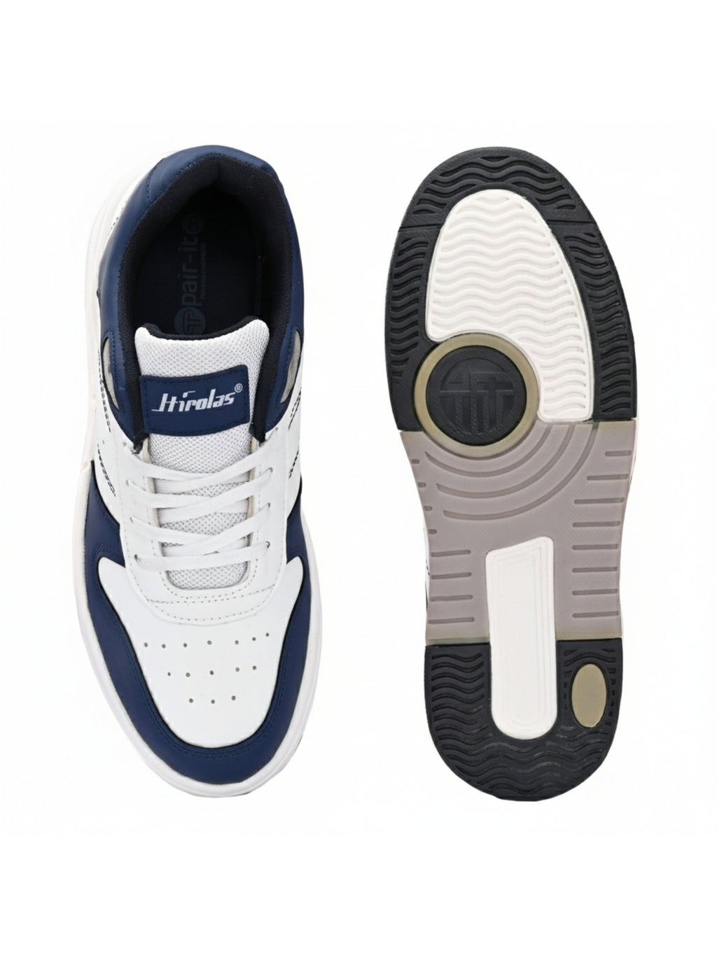 Men Comfort Sneakers - White/ Blue (HRL2084WHB)