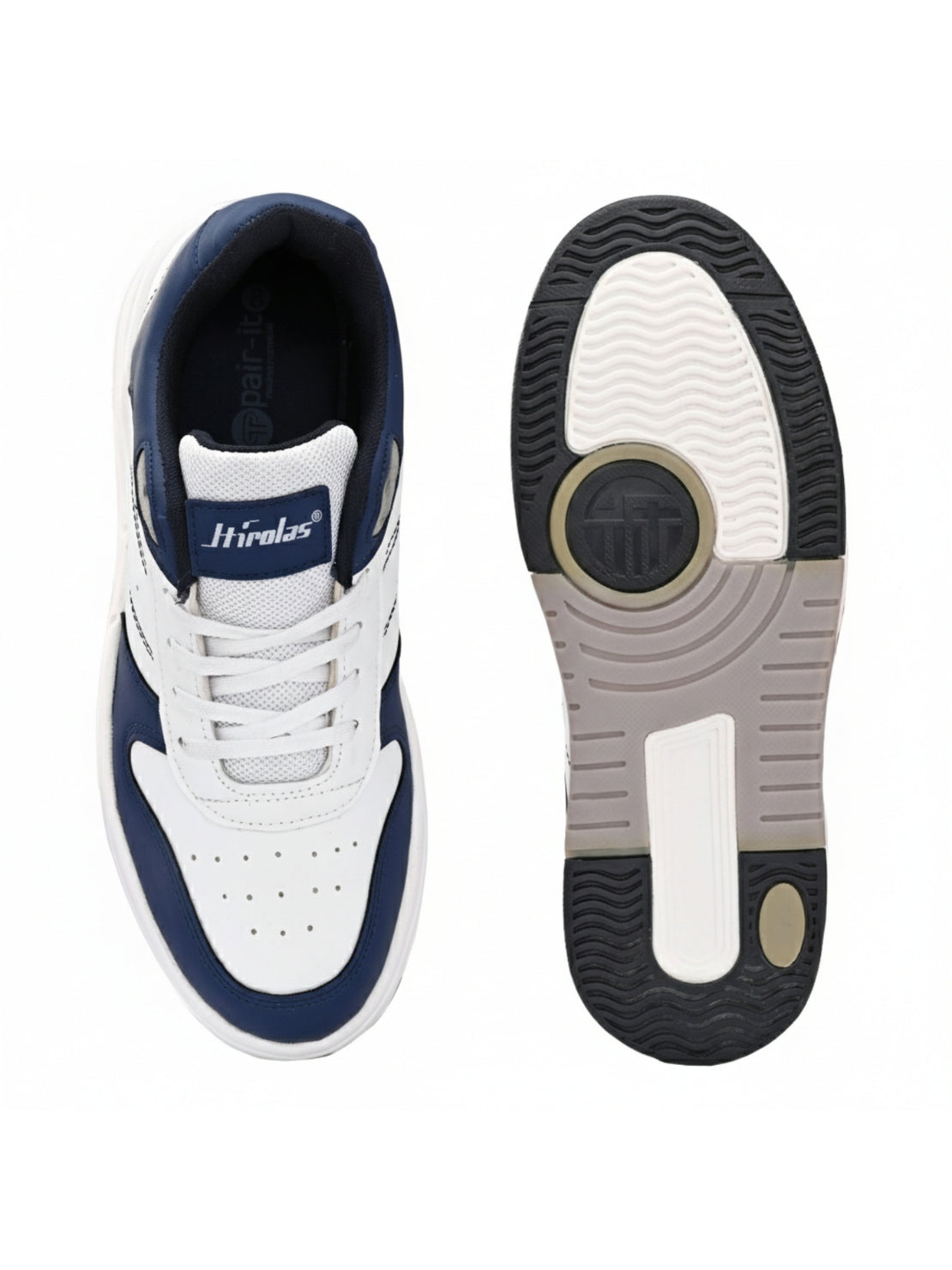 Men Comfort Sneakers - White/ Blue (HRL2084WHB)