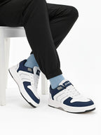Men Comfort Sneakers - White/ Blue (HRL2084WHB)