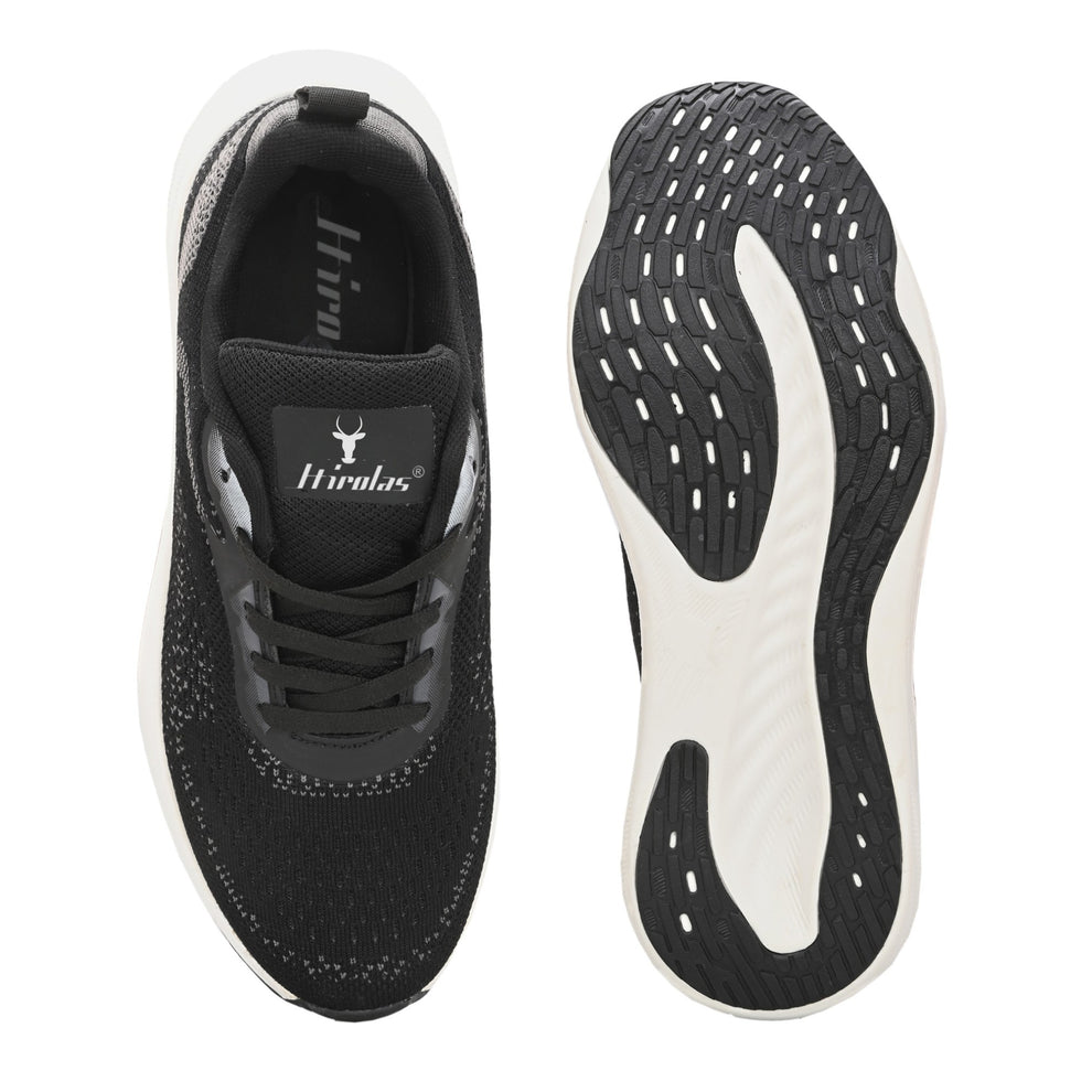 FlexKnit Men Running Black Sports Shoes