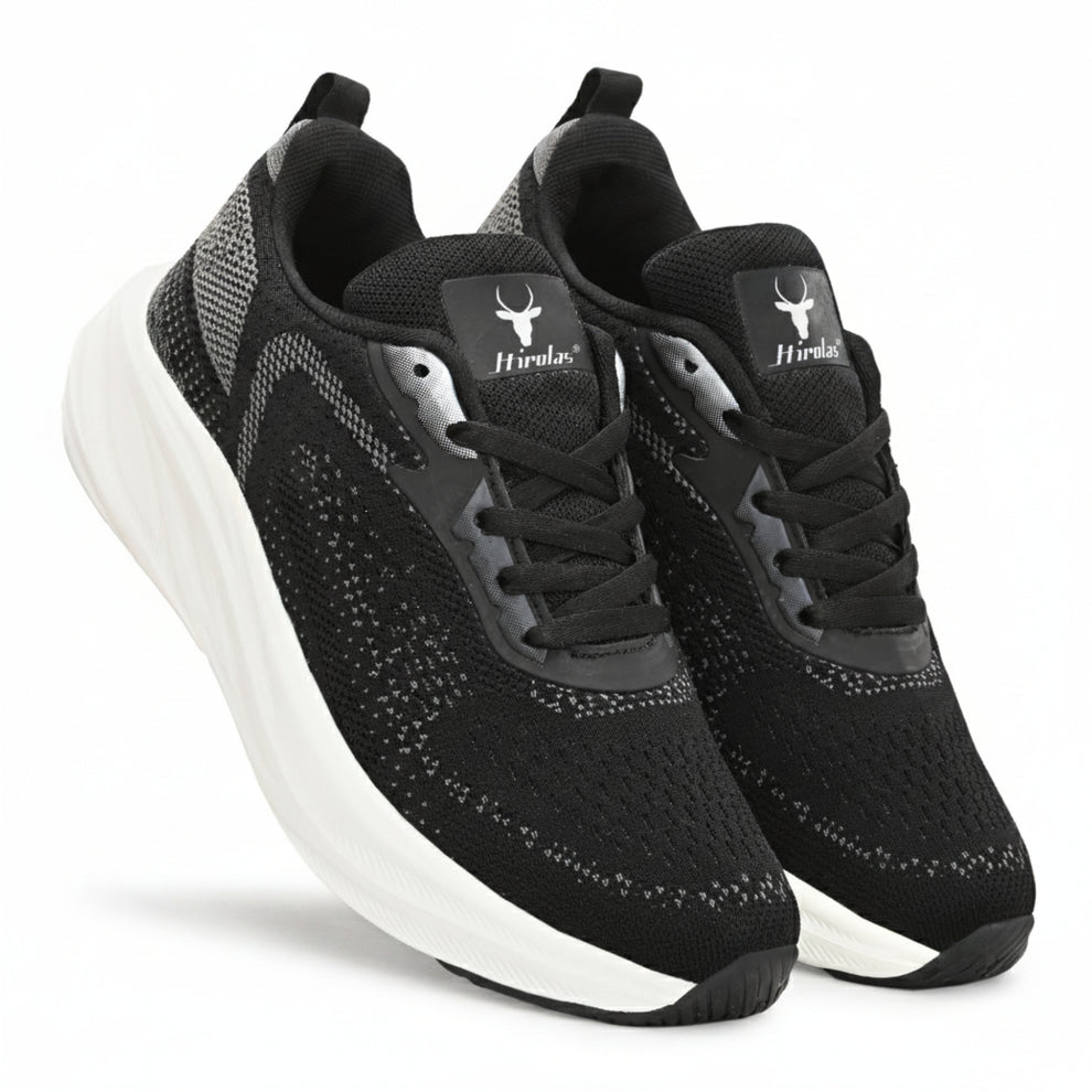FlexKnit Men Running Black Sports Shoes