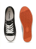 Men's vulcanised Skateboard Sneaker Shoes - Black(HRL2088BLK)