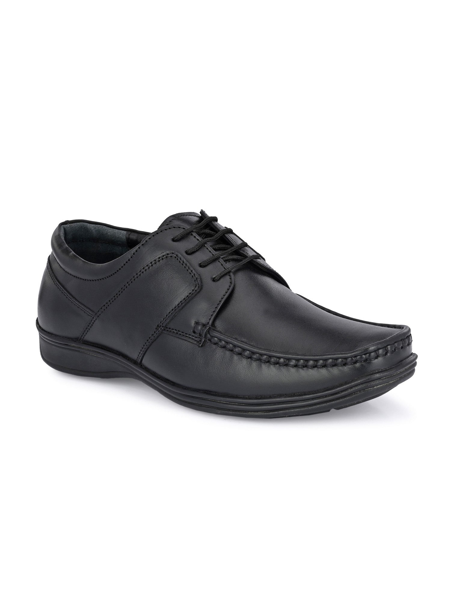 TokyoSole Phantom Glide Black Derby Shoes for Men (HRLFR001BLK)