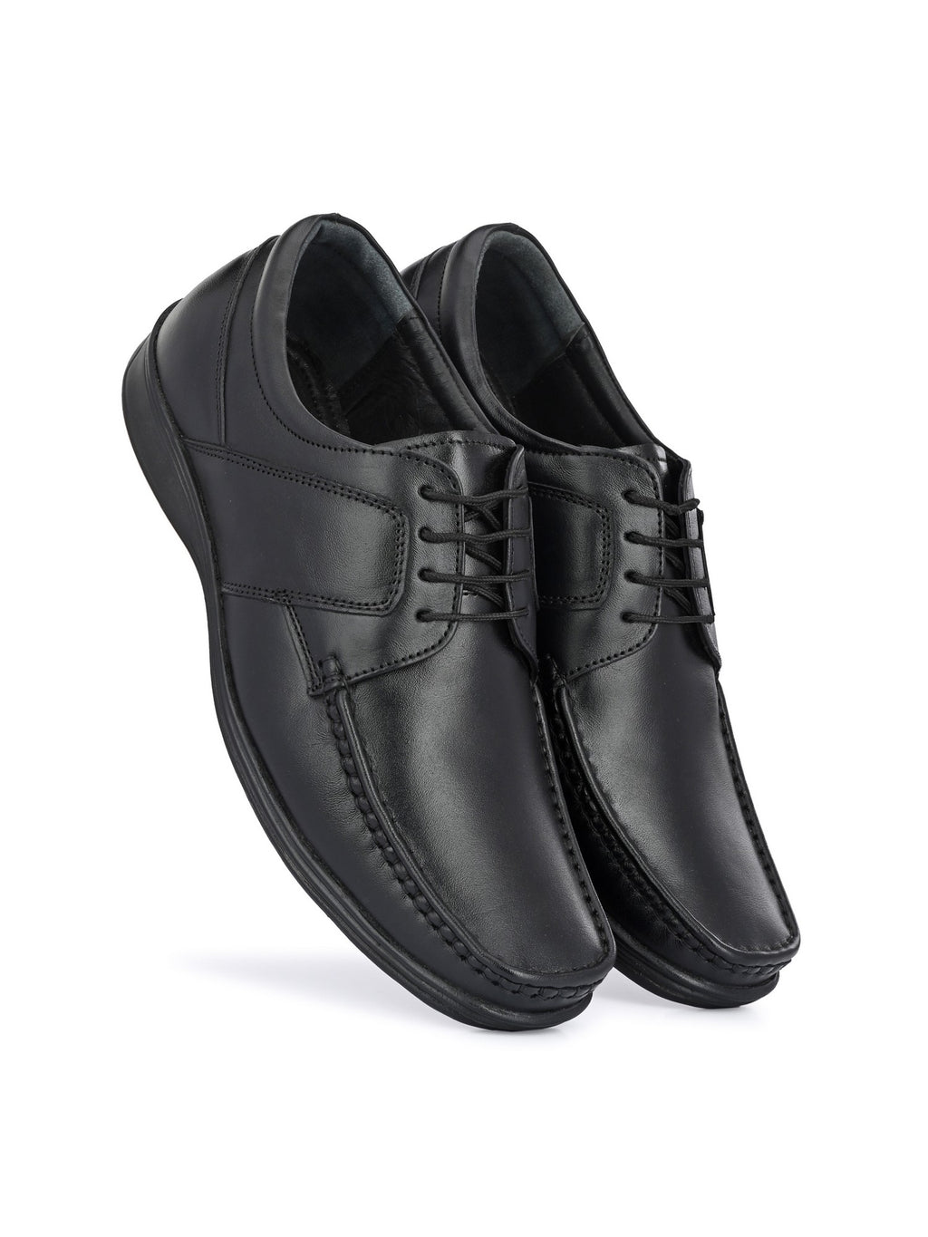 TokyoSole Phantom Glide Black Derby Shoes for Men (HRLFR001BLK)