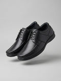TokyoSole Phantom Glide Black Derby Shoes for Men (HRLFR001BLK)