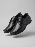 TokyoSole Phantom Glide Black Derby Shoes for Men (HRLFR001BLK)