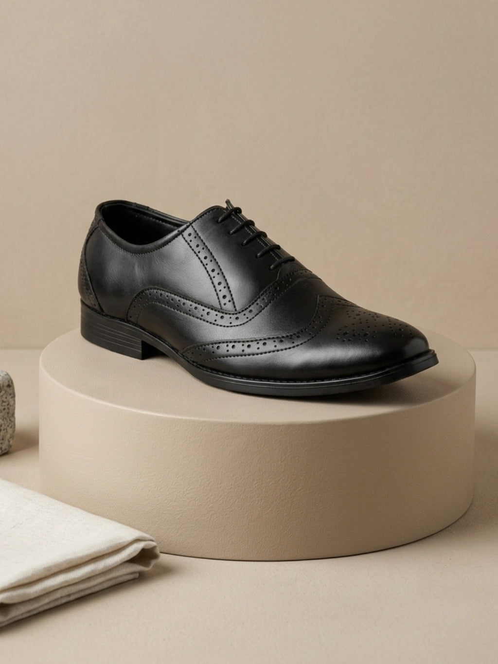 TokyoSole Regal Wingtip Oxford Shoes for Men (HRLFR002BLK)