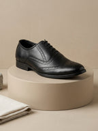 TokyoSole Regal Wingtip Oxford Shoes for Men (HRLFR002BLK)
