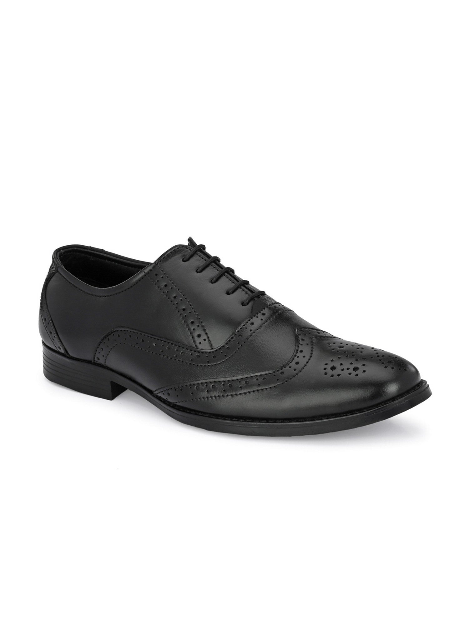 TokyoSole Regal Wingtip Oxford Shoes for Men (HRLFR002BLK)
