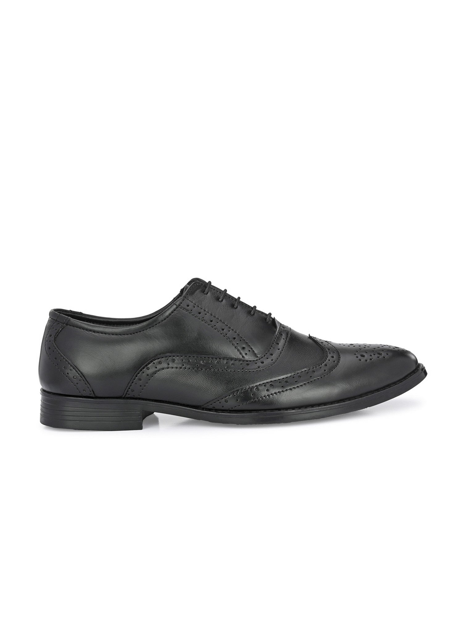 TokyoSole Regal Wingtip Oxford Shoes for Men (HRLFR002BLK)