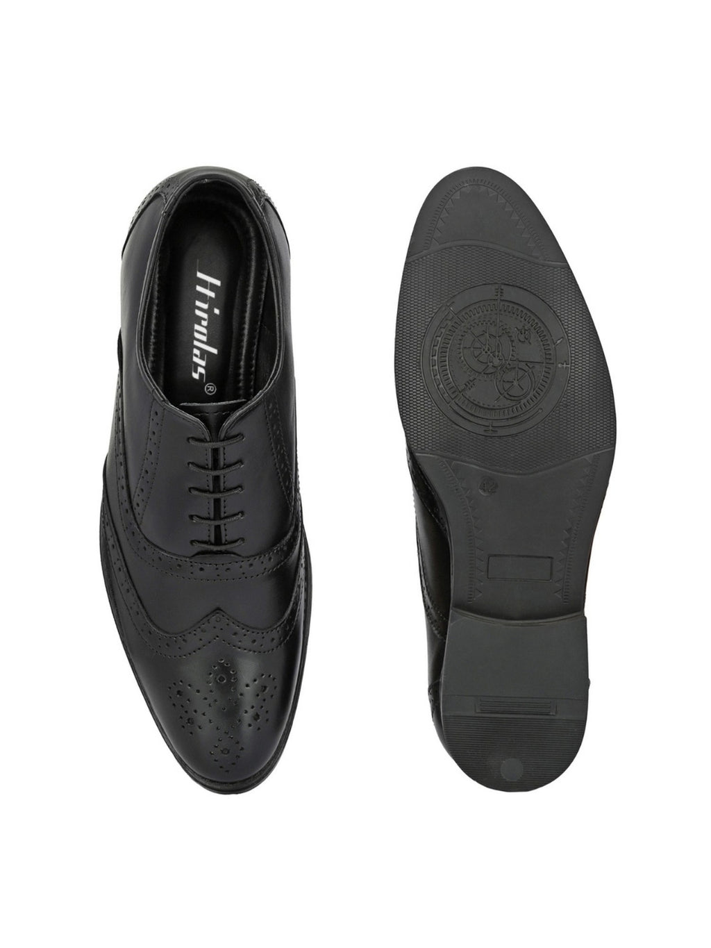 TokyoSole Regal Wingtip Oxford Shoes for Men (HRLFR002BLK)