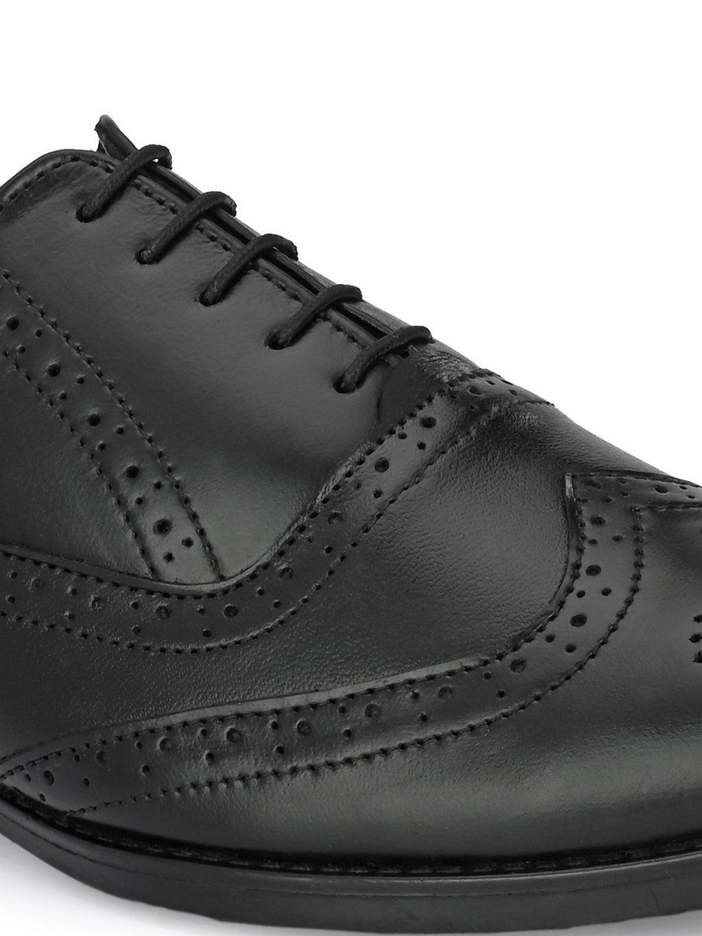 TokyoSole Regal Wingtip Oxford Shoes for Men (HRLFR002BLK)