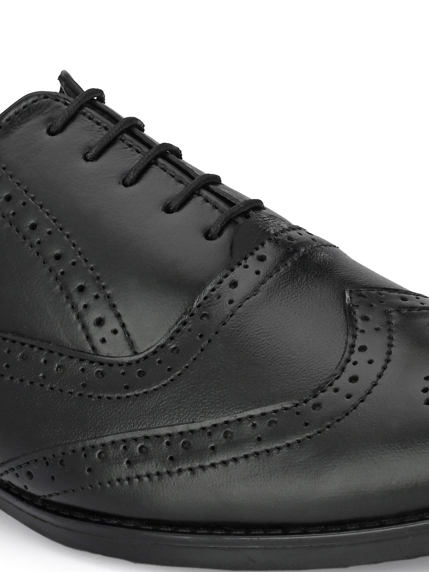 TokyoSole Regal Wingtip Oxford Shoes for Men (HRLFR002BLK)