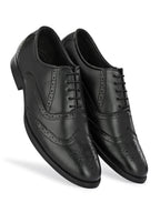 TokyoSole Regal Wingtip Oxford Shoes for Men (HRLFR002BLK)
