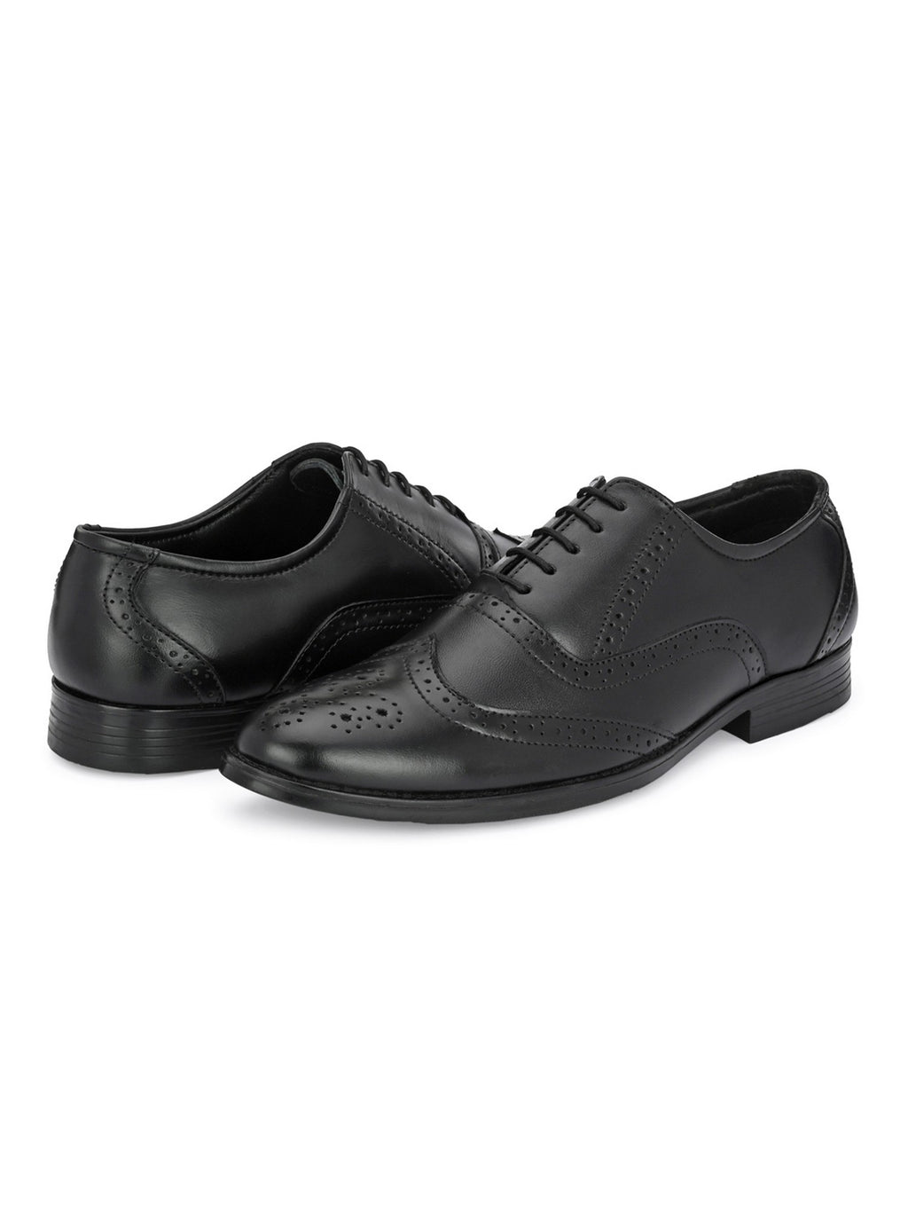 TokyoSole Regal Wingtip Oxford Shoes for Men (HRLFR002BLK)