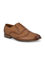 TokyoSole Camel Crest Wingtip Oxford Shoes for Men (HRLFR002TAN)