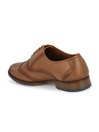 TokyoSole Camel Crest Wingtip Oxford Shoes for Men (HRLFR002TAN)