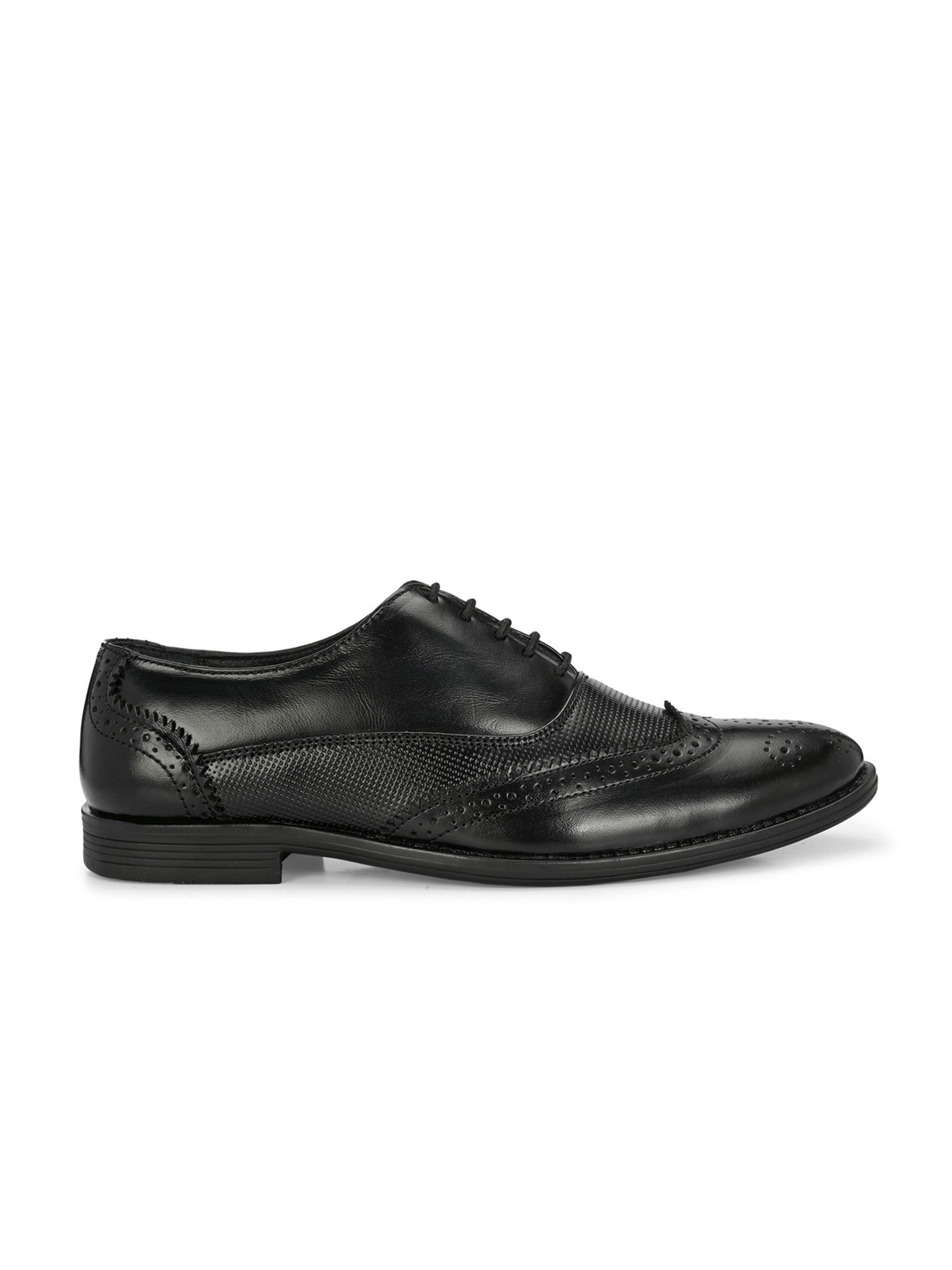 TokyoSole Midnight Brogue Oxford Shoes for Men (HRLFR003BLK)