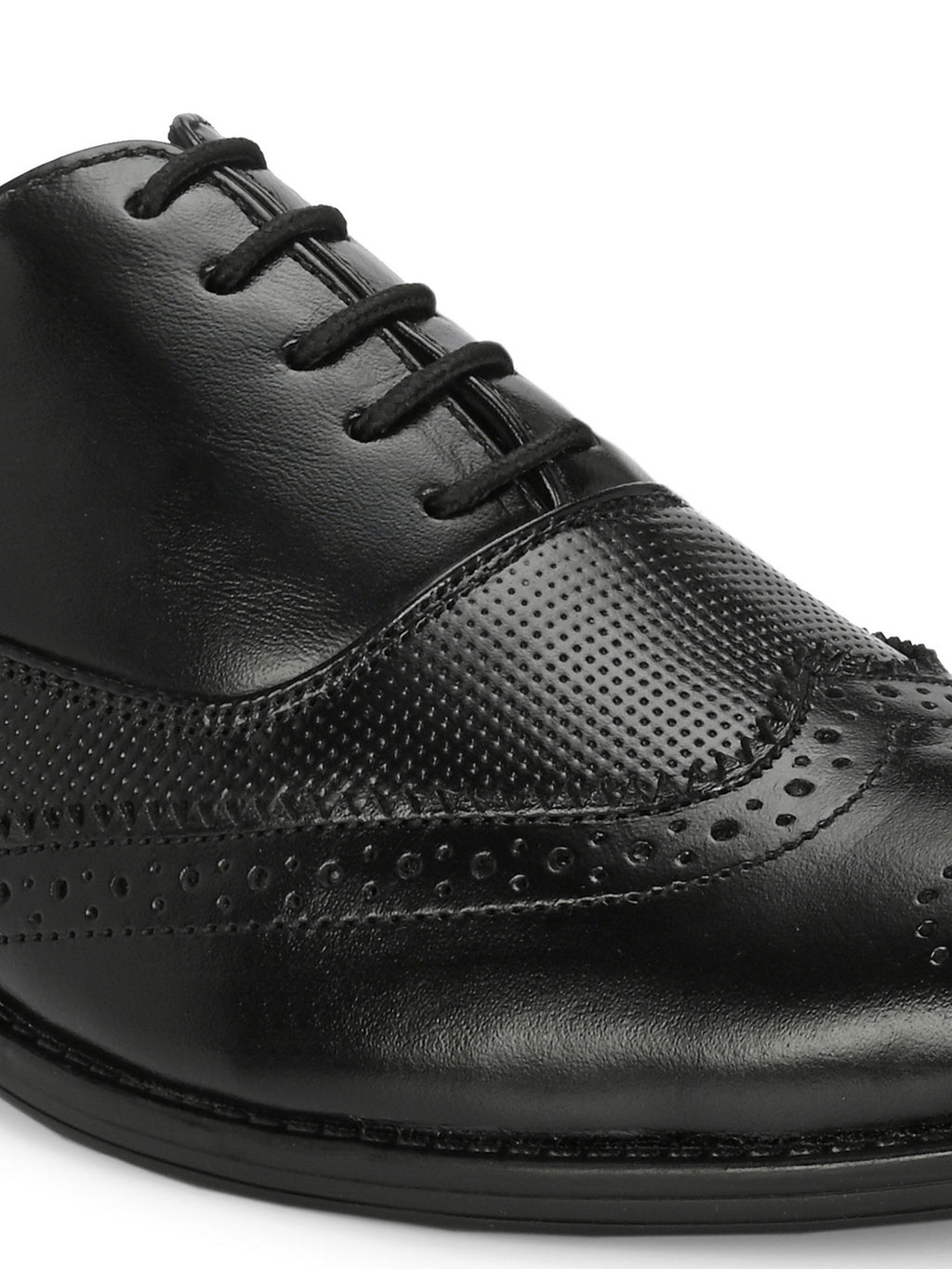 TokyoSole Midnight Brogue Oxford Shoes for Men (HRLFR003BLK)