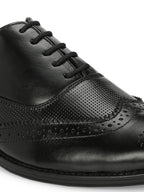 TokyoSole Midnight Brogue Oxford Shoes for Men (HRLFR003BLK)
