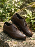 TokyoSole Woodland Wingtip Brogue Shoes for Men(HRLFR003BRN)