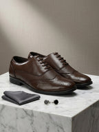TokyoSole Woodland Wingtip Brogue Shoes for Men(HRLFR003BRN)