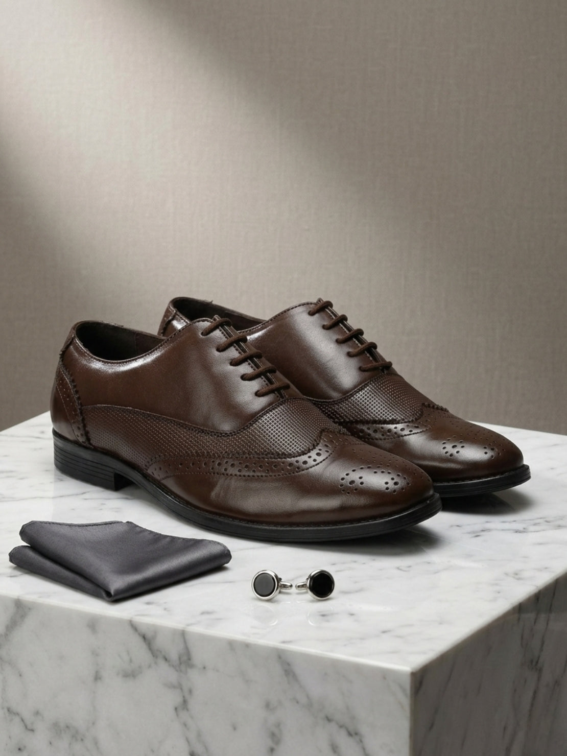 TokyoSole Woodland Wingtip Brogue Shoes for Men(HRLFR003BRN)