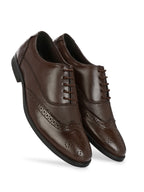 TokyoSole Woodland Wingtip Brogue Shoes for Men(HRLFR003BRN)