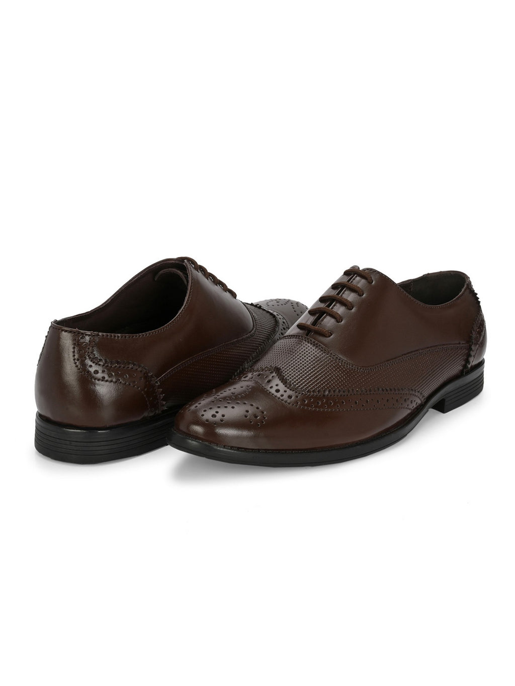 TokyoSole Woodland Wingtip Brogue Shoes for Men(HRLFR003BRN)