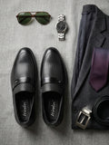 TokyoSole Noir Textured Monk Strap Loafers for Men (HRLFR004BLK)