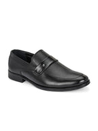 TokyoSole Noir Textured Monk Strap Loafers for Men (HRLFR004BLK)