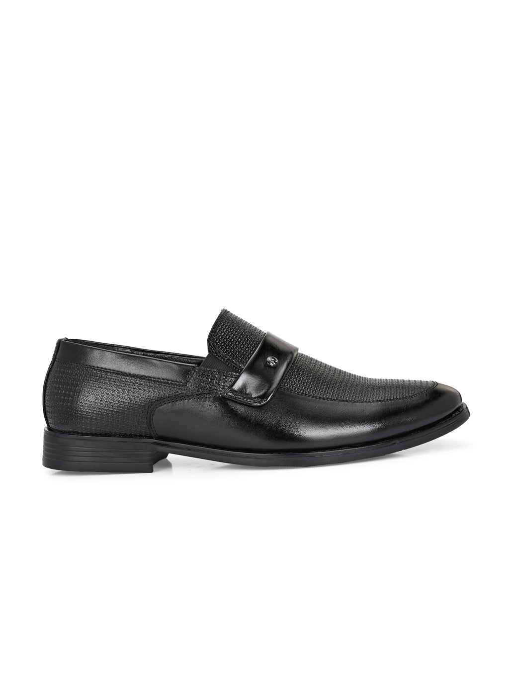 TokyoSole Noir Textured Monk Strap Loafers for Men (HRLFR004BLK)