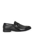 TokyoSole Noir Textured Monk Strap Loafers for Men (HRLFR004BLK)