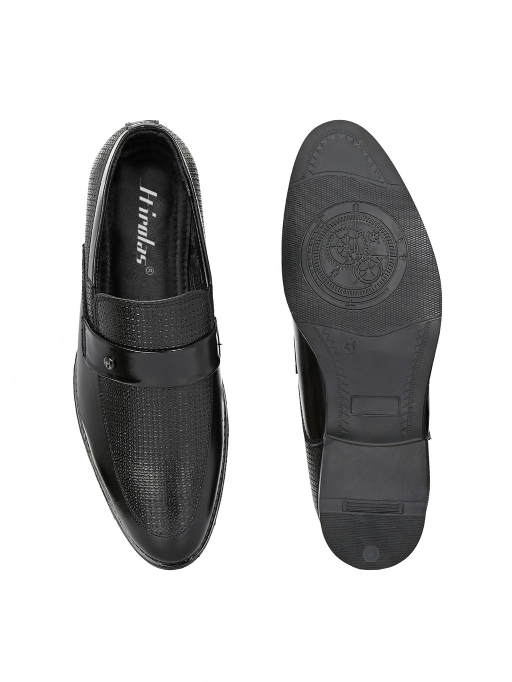 TokyoSole Noir Textured Monk Strap Loafers for Men (HRLFR004BLK)
