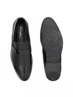 TokyoSole Noir Textured Monk Strap Loafers for Men (HRLFR004BLK)