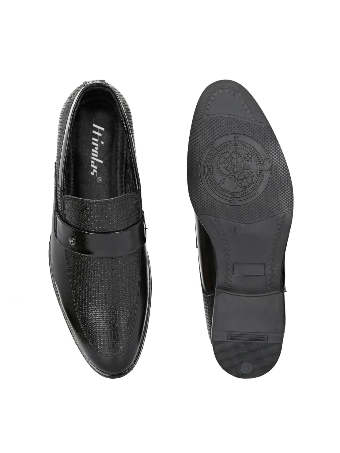 TokyoSole Noir Textured Monk Strap Loafers for Men (HRLFR004BLK)