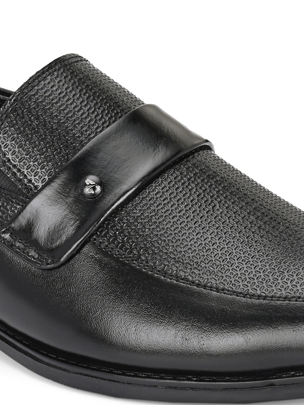 TokyoSole Noir Textured Monk Strap Loafers for Men (HRLFR004BLK)