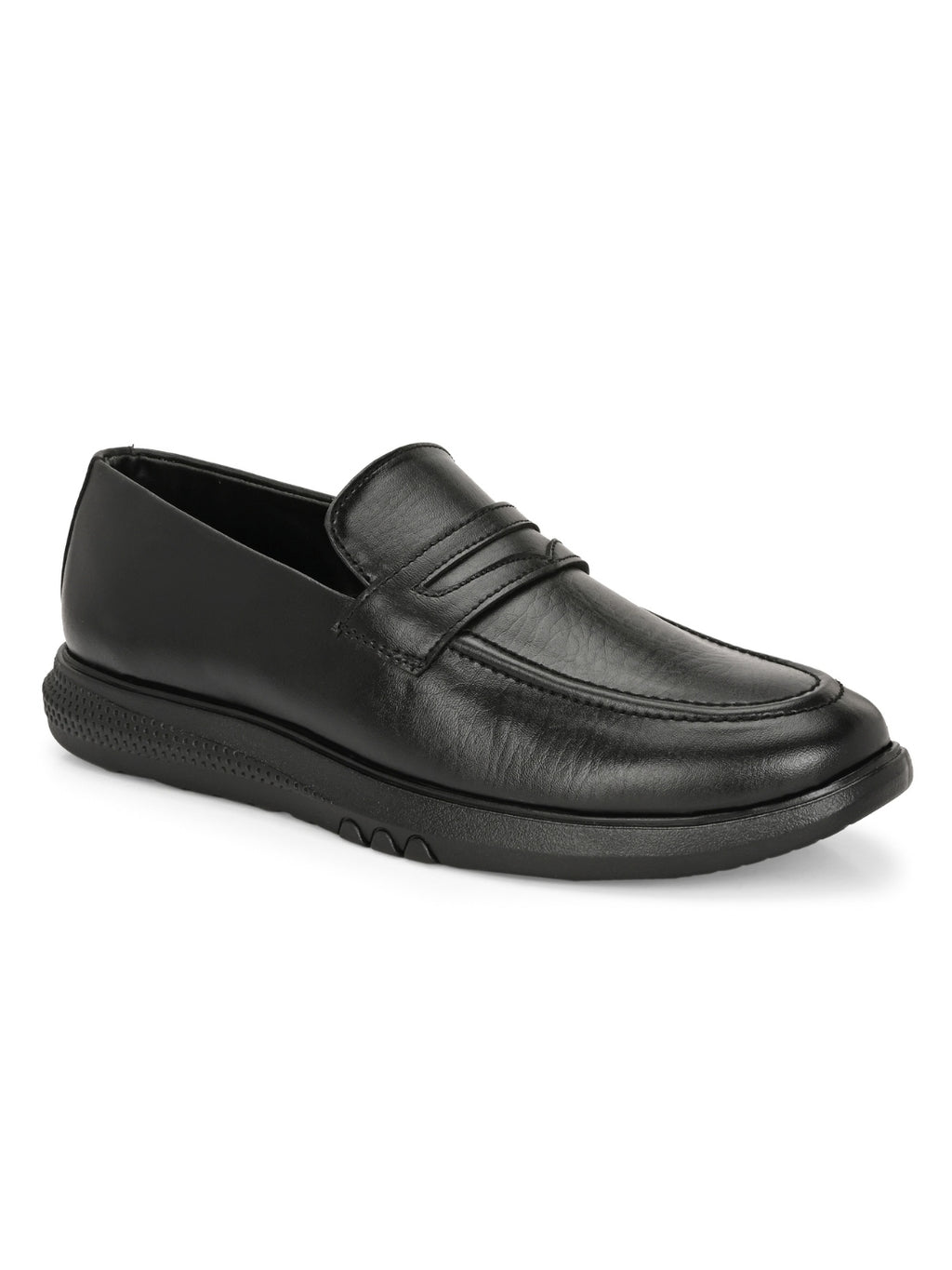 TokyoSole Urban Glide Black Penny Loafers for Men(HRLFR005BLK)