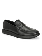 TokyoSole Urban Glide Black Penny Loafers for Men(HRLFR005BLK)