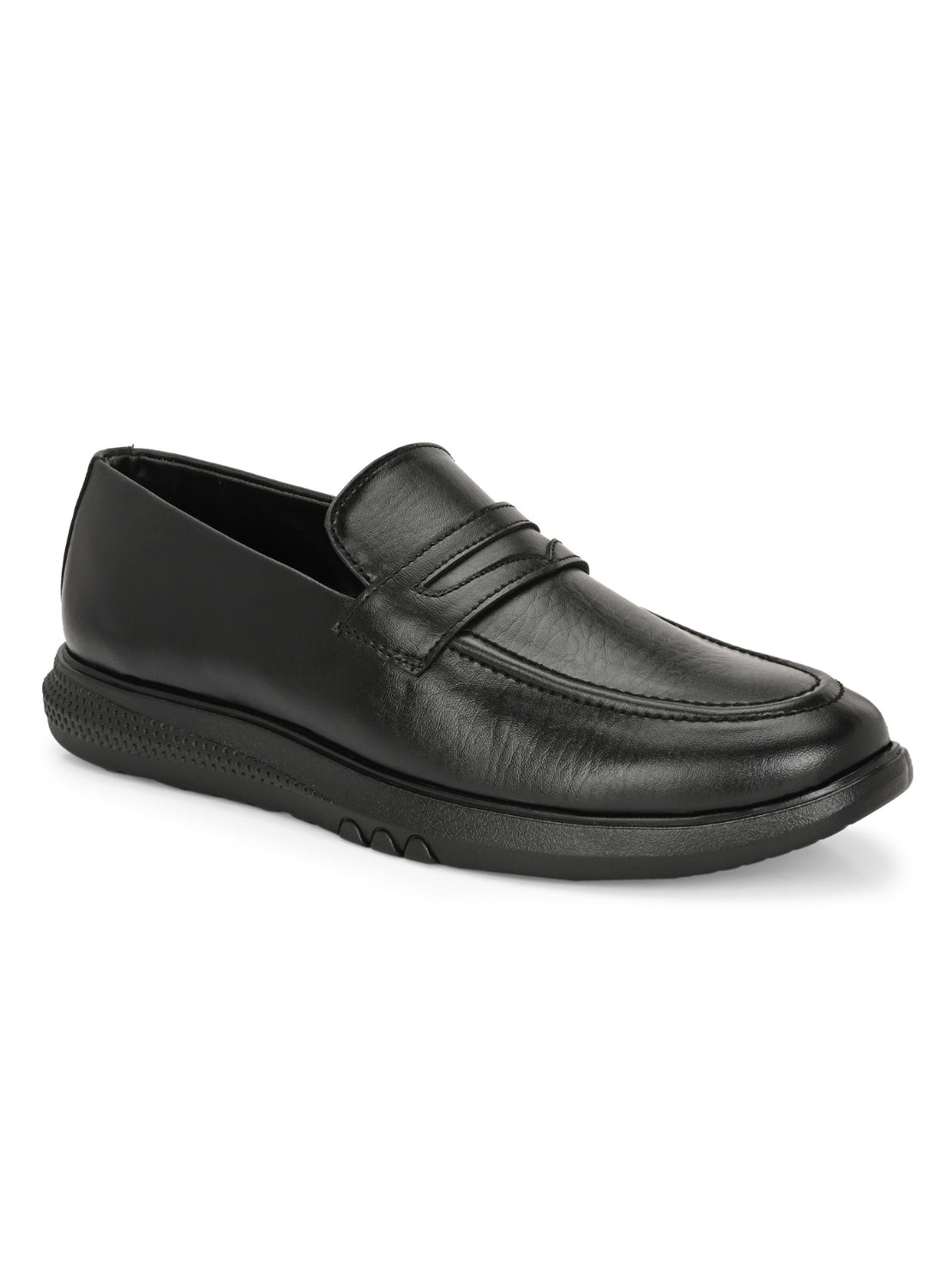 TokyoSole Urban Glide Black Penny Loafers for Men(HRLFR005BLK)