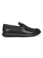 TokyoSole Urban Glide Black Penny Loafers for Men(HRLFR005BLK)
